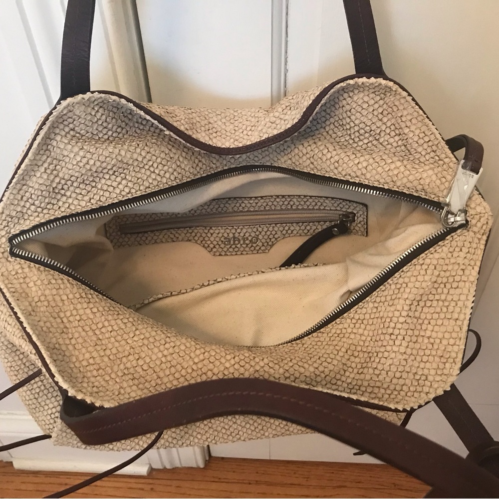 Elegant Cream and Brown Women's Bag